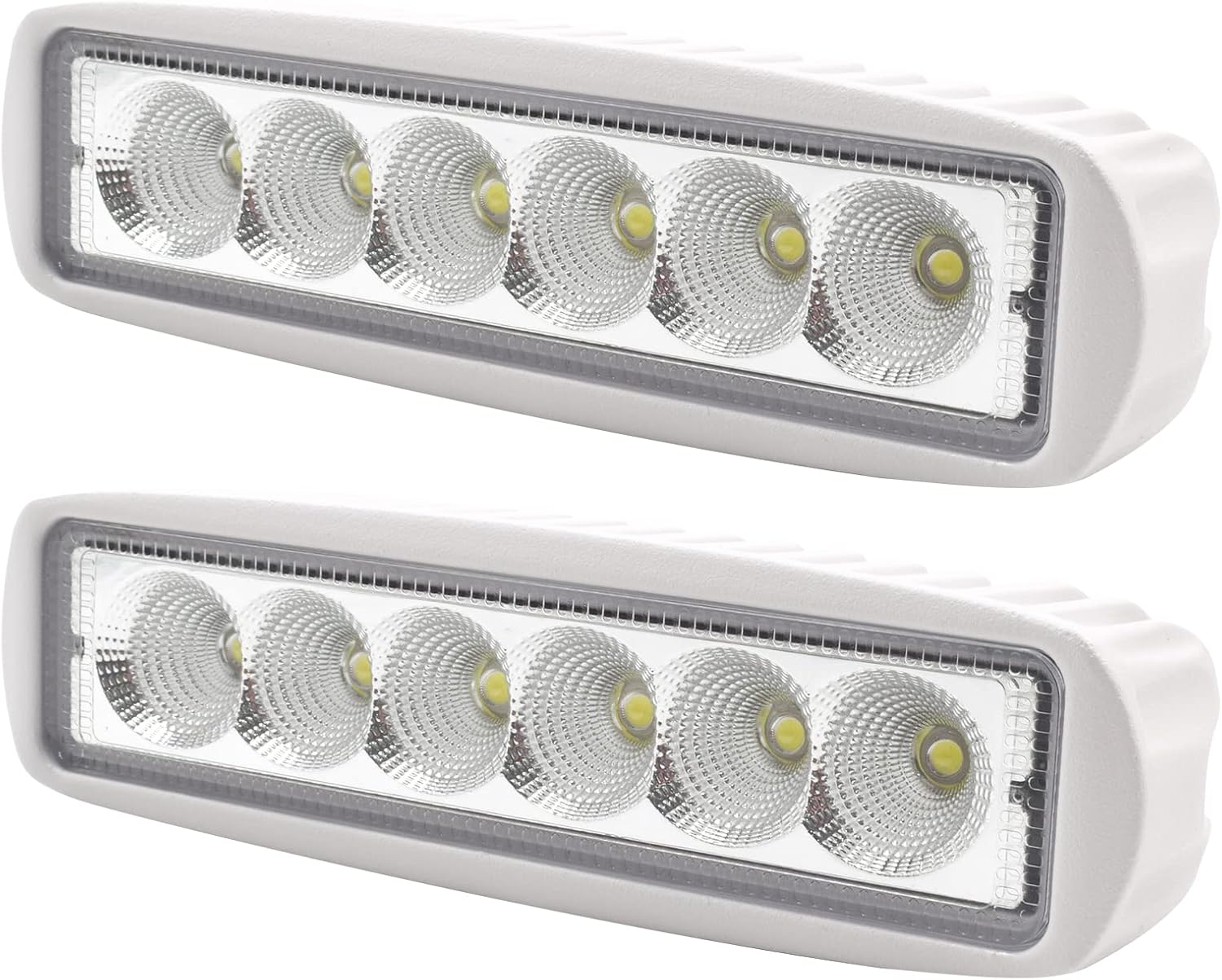 LED Boat Lights Marine Light Bar T-Top Spreader Light Bar White Flood Beams Boat Deck Lights Dock Lights IP67 Waterproof 12V 18W for Pontoon Boat Truck SUV Off-Road Night Fishing Accessories