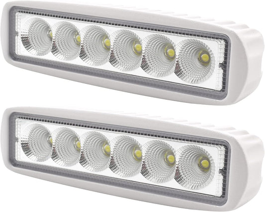 LED Boat Lights Marine Light Bar T-Top Spreader Light Bar White Flood Beams Boat Deck Lights Dock Lights IP67 Waterproof 12V 18W for Pontoon Boat Truck SUV Off-Road Night Fishing Accessories