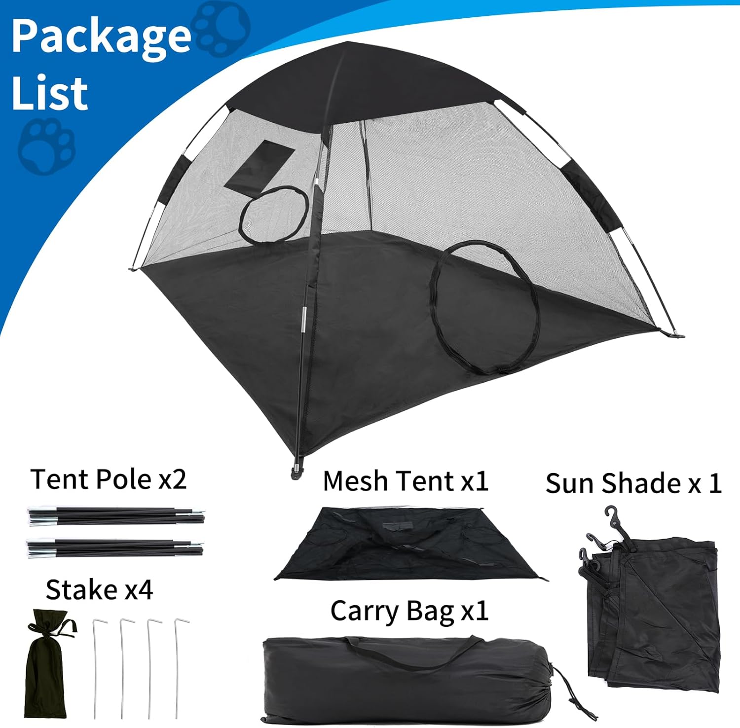 GEERTOP Portable Outdoor Mesh Cat/Dog Tent