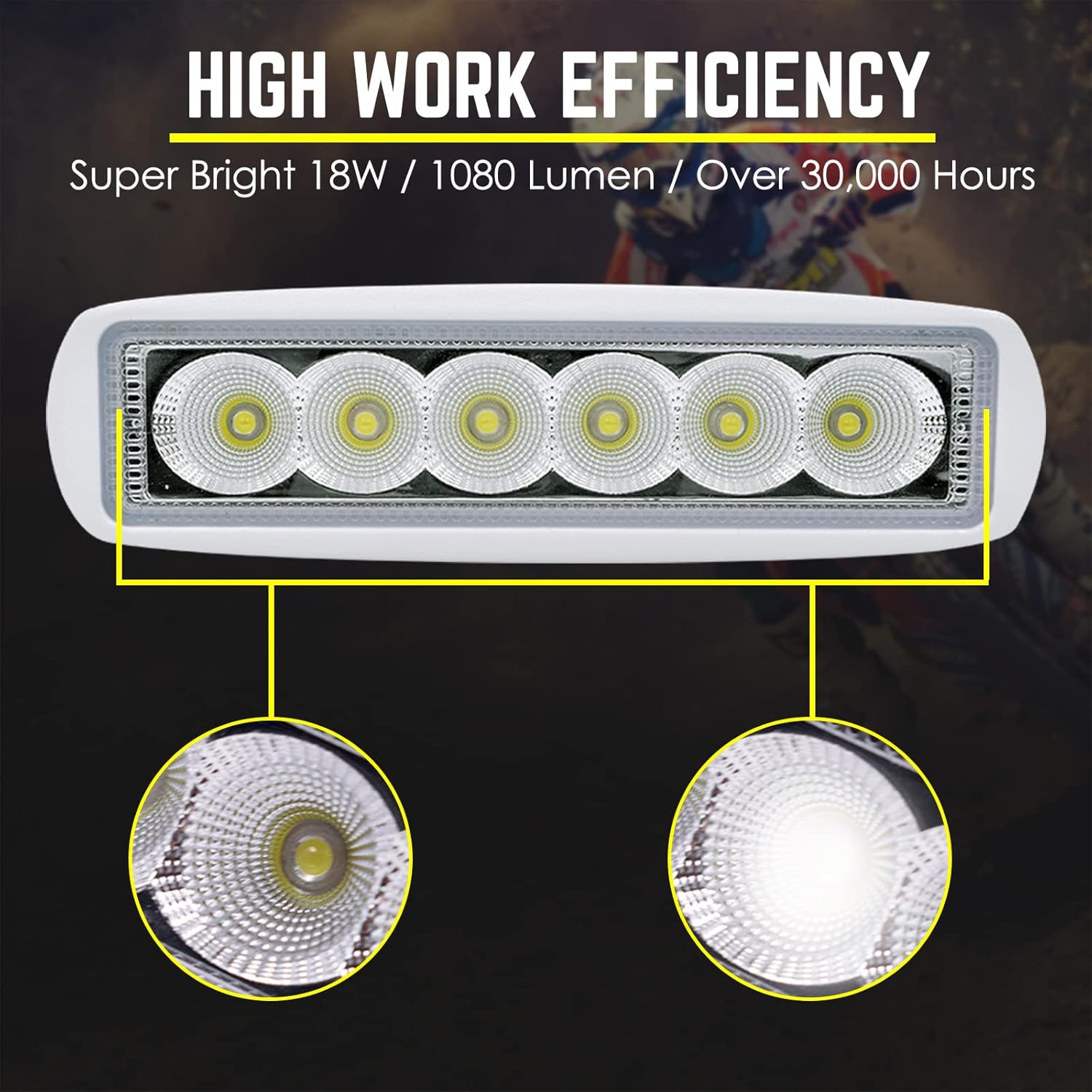 LED Boat Lights Marine Light Bar T-Top Spreader Light Bar White Flood Beams Boat Deck Lights Dock Lights IP67 Waterproof 12V 18W for Pontoon Boat Truck SUV Off-Road Night Fishing Accessories