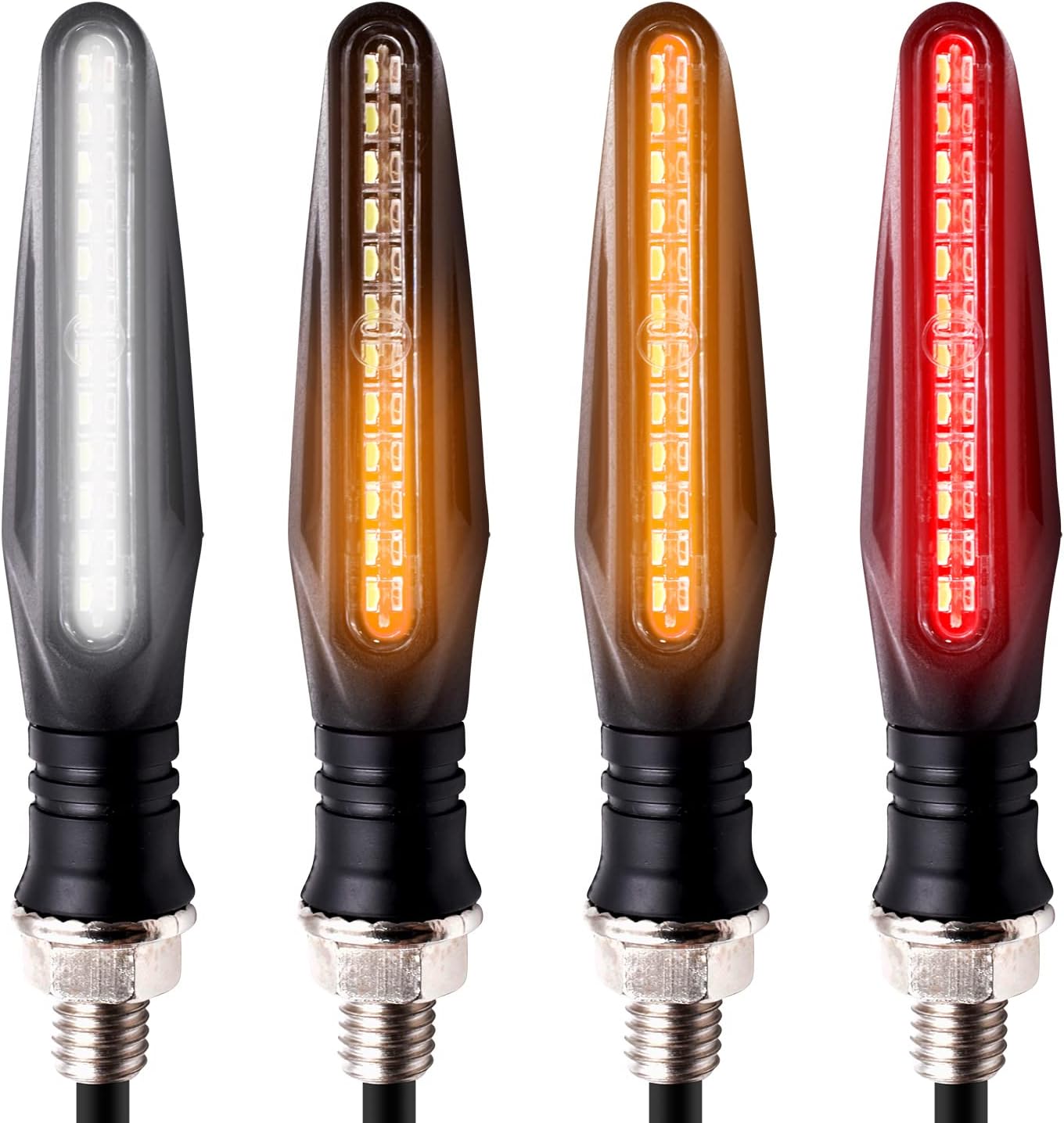 Motorcycle Indicator Lights Flowing LED Turn Signal Lights Blinkers Brake Light Daytime Running Light Rear Front 12V for Motorbike Scooter Quad Cruiser Harley Kawasaki Yamaha Suzuki Off Road