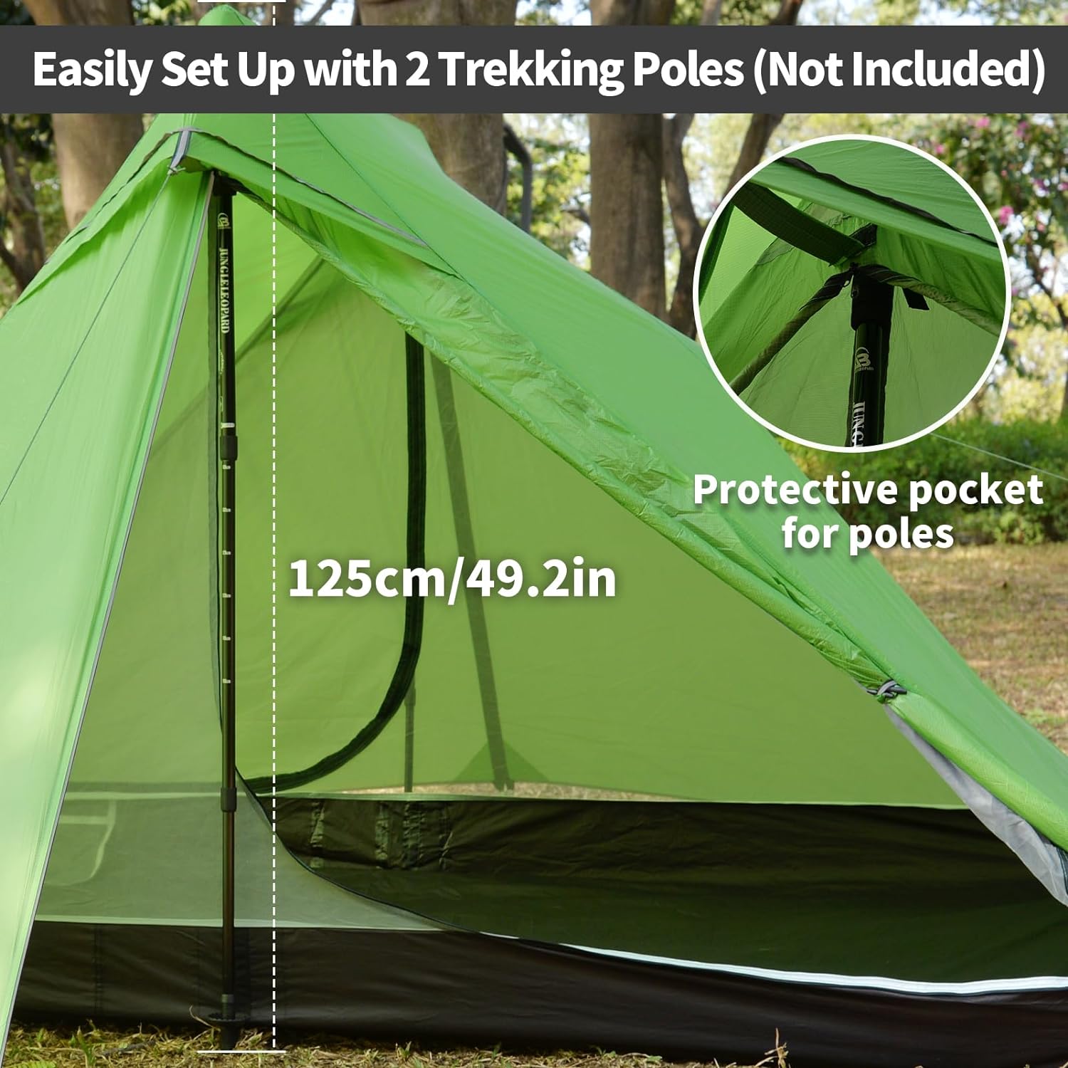 GeerTop 2 Person 3 Season Ultralight Trekking Poles Supported Backpacking Tent Minimalism