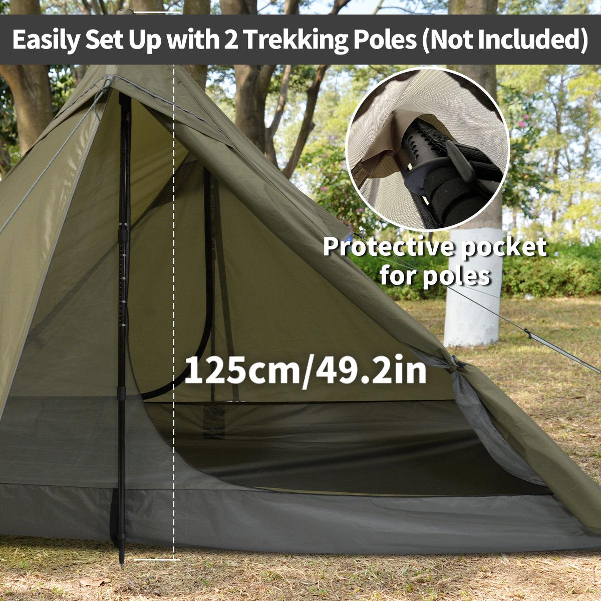 hiking 2 man tent GEERTOP Ultralight 2 Person Trekking Pole Tent