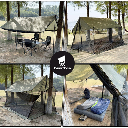 GEERTOP Lightweight Multipurpose Camping Tarp with Bug Net - GeerTop Outdoor
