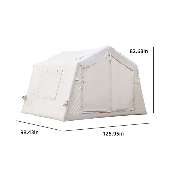 NEW SPACE Inflatable Camping Tent With Stove Jack 8.2 x 10.5 ft Beige