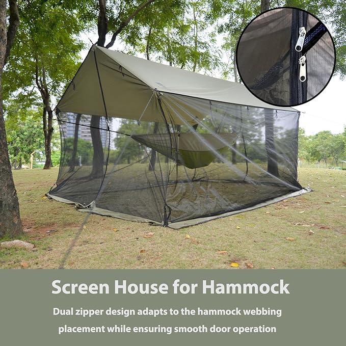 hammock with tarp and bug net GEERTOP Camping Tarp with Bug Net