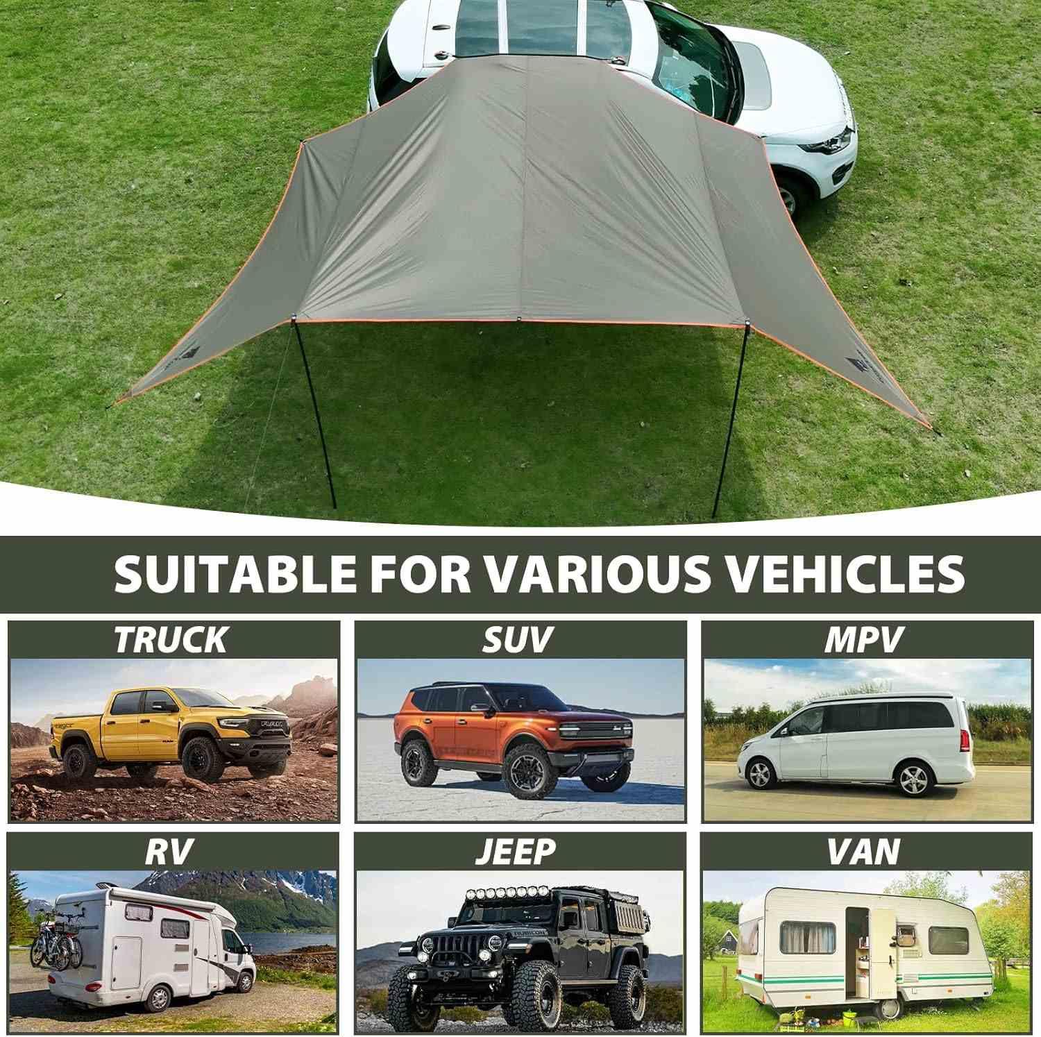 GEERTOP Portable Car Camping Tarp Side Awning - GeerTop Outdoor