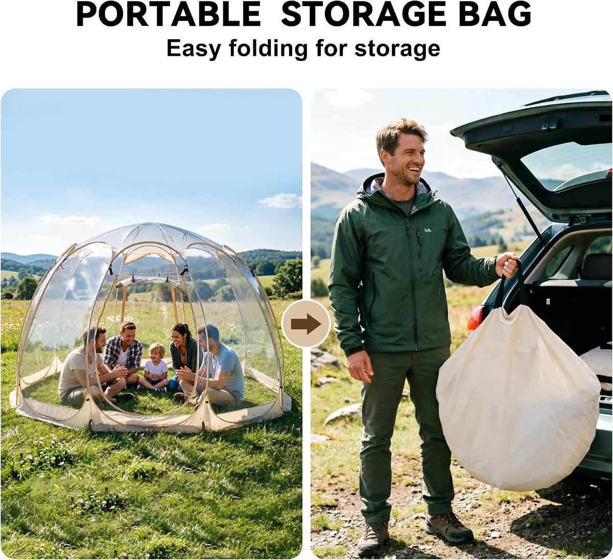 SAEWTINOR 15x15 ft Pop Up Clear Bubble Tent