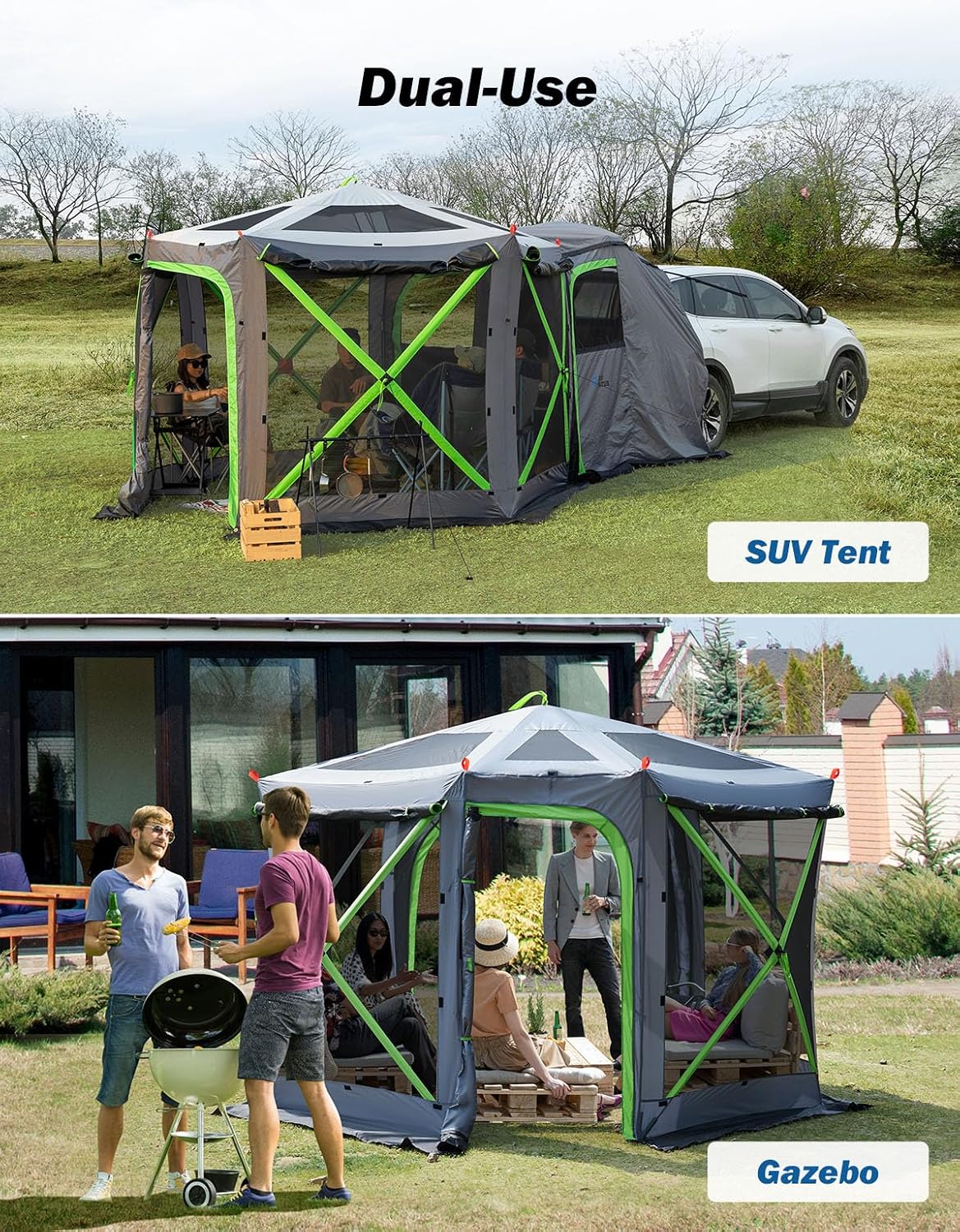 pop up car tent for suv Camping 2 Rooms Gray Blue Grösse:Universal First again: MOTO Reflex Ground Blinds Sets up fast.
