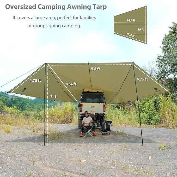 GEERTOP Plus Size Shelter Car Awning Camping Tarp - Camouflage - GeerTop Outdoor