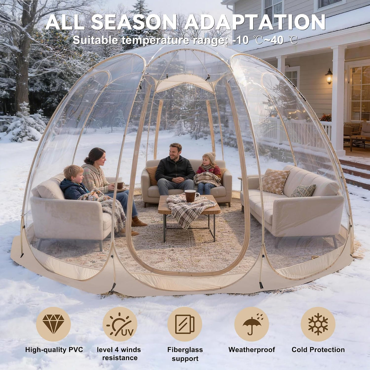 SAEWTINOR 15x15 ft Pop Up Clear Bubble Tent