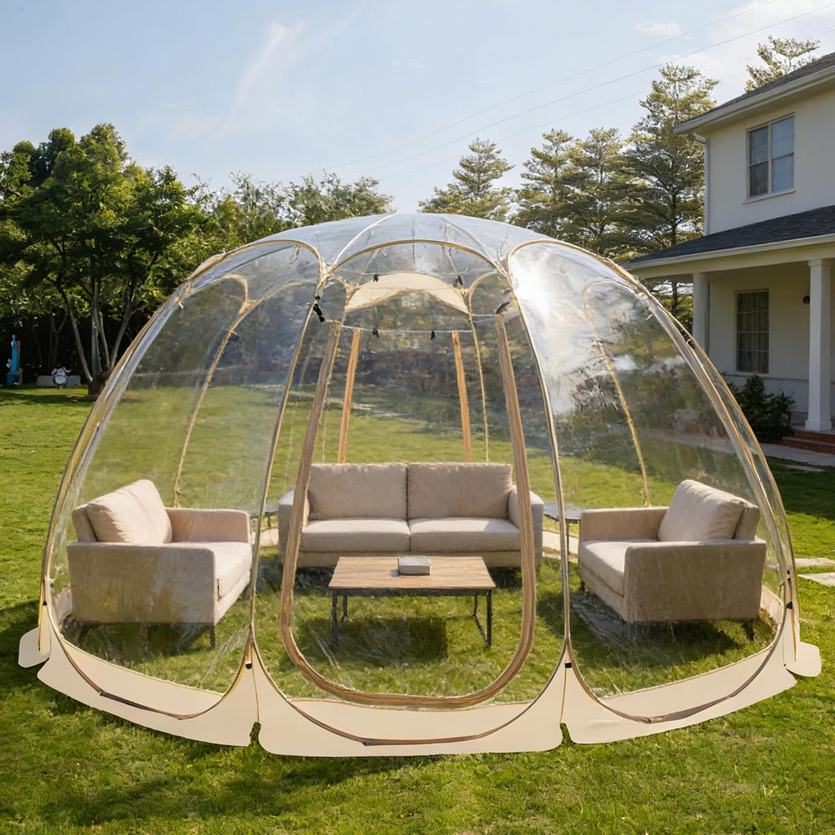 SAEWTINOR 15x15 ft Pop Up Clear Bubble Tent
