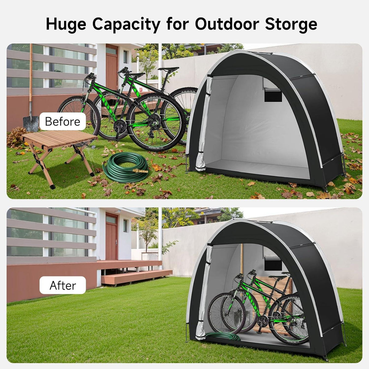 GeerTop Outdoor - Waterproof Outdoor Bike Storage Tent for 2-3 Bicycles