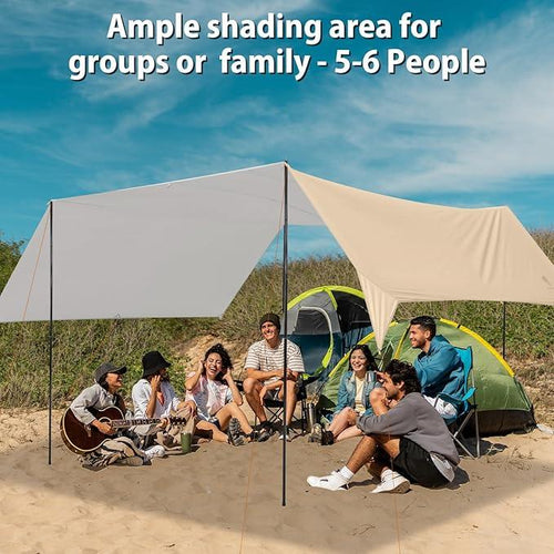 GEERTOP Khaki Swallowtail Forked Tail Tarp Waterproof UV Resistant Durable - GeerTop Outdoor