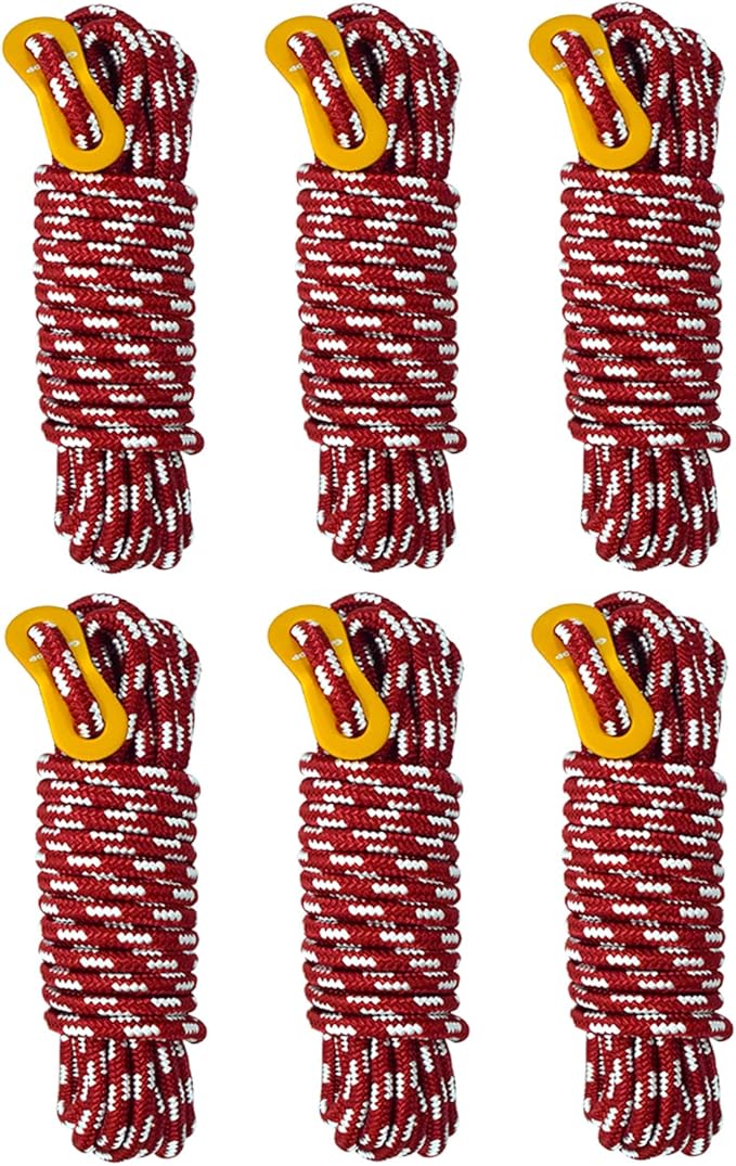GEERTOP 5mm Ultralight Reflective Guyline Rope 6 Pack