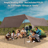 GEERTOP Brown Swallowtail Forked Tail Tarp Waterproof UV Resistant Durable