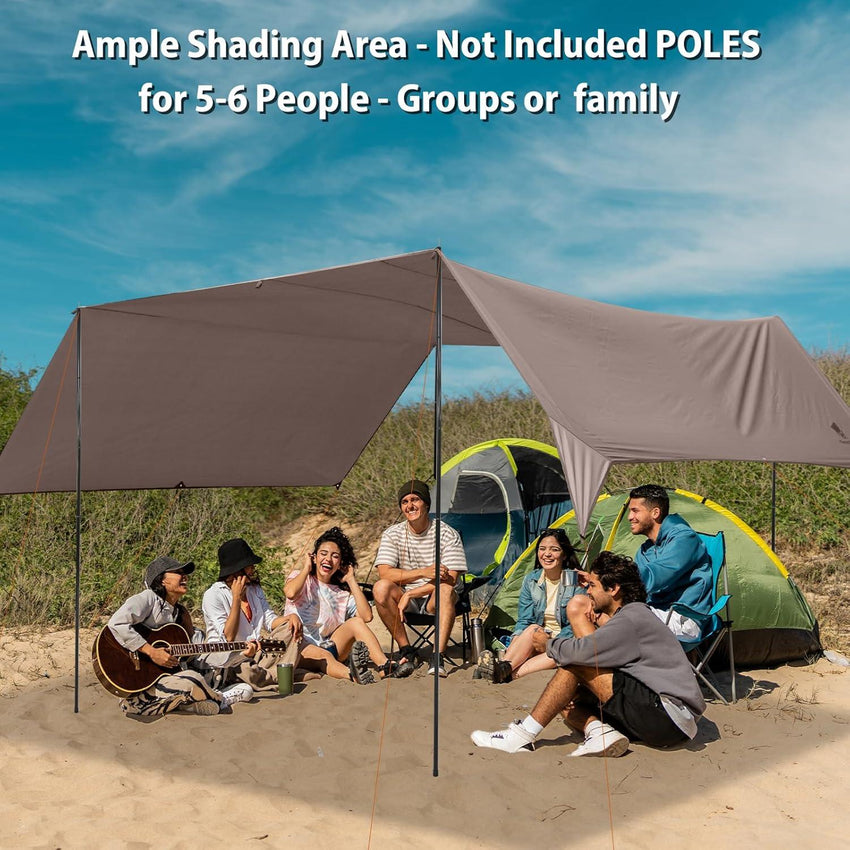GEERTOP Brown Swallowtail Forked Tail Tarp Waterproof UV Resistant Durable