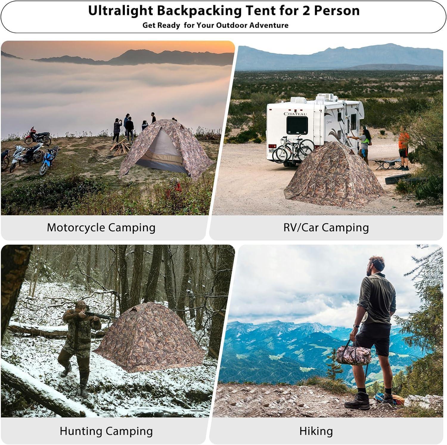GEERTOP Toproad2 2 Person 4 Season Backpacking Tent - Khaki - GeerTop Outdoor