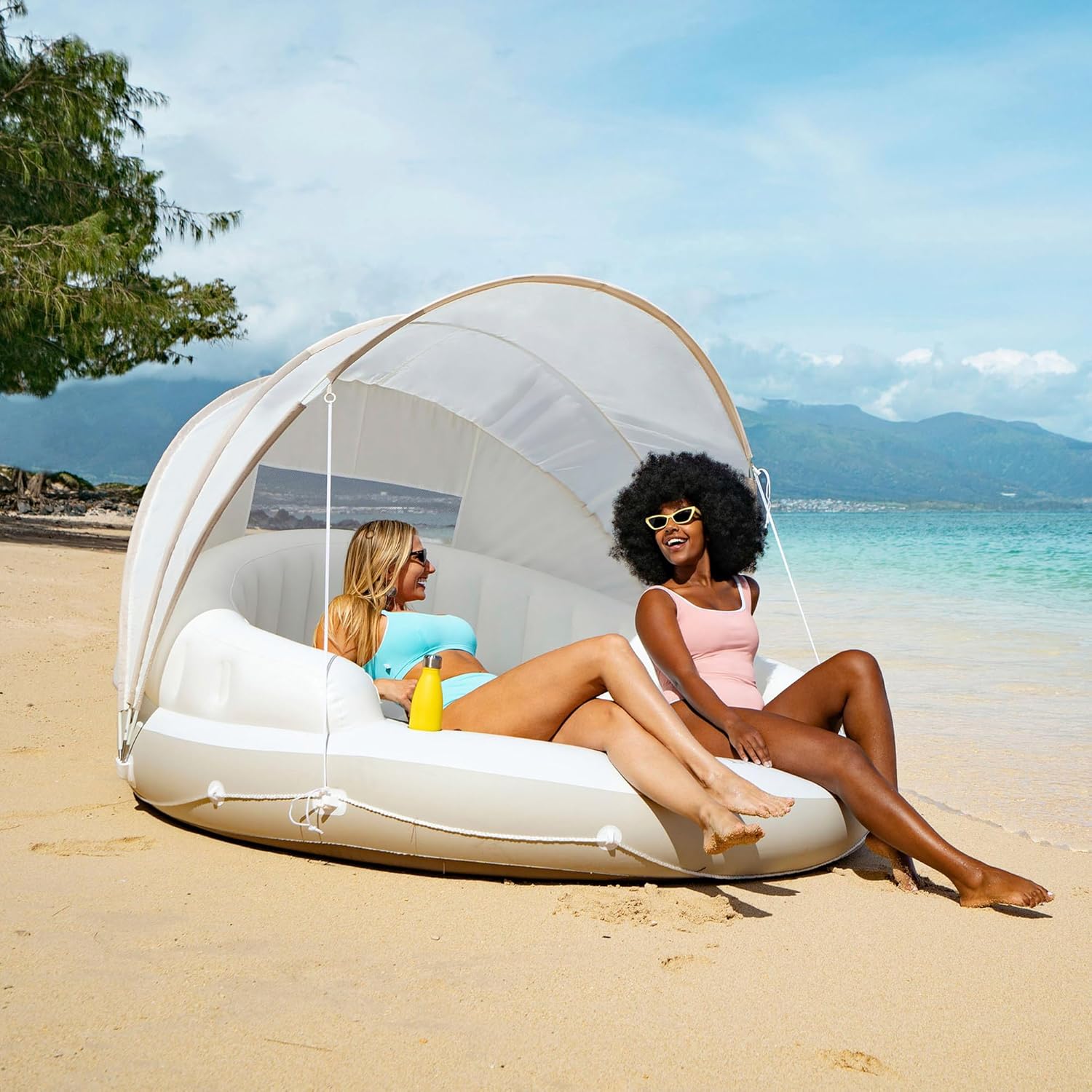 Geertop Inflatable Pool Float with Sunshade For Summer Beach