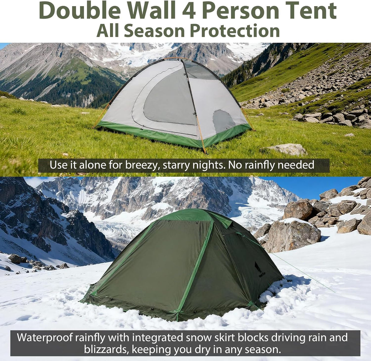 Toproad4 4 Person 4 Season Tent - Green