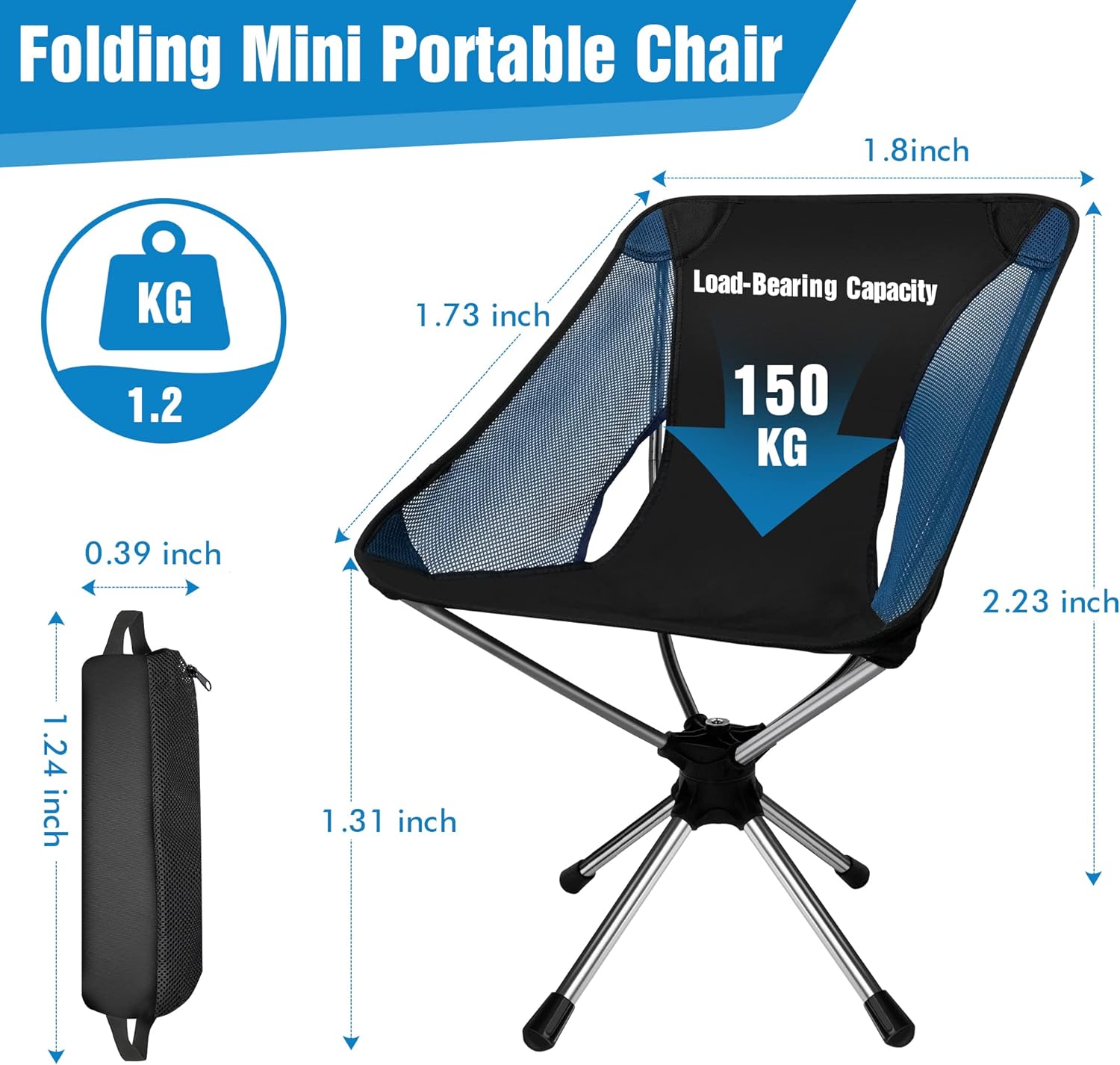 GeerTop Rotating Camp Chair - 300lb Capacity