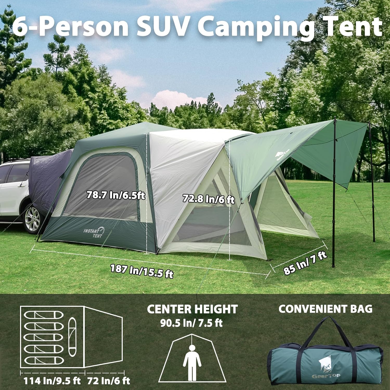 suv camping tent GEERTOP SUV Tailgate Camping Tent