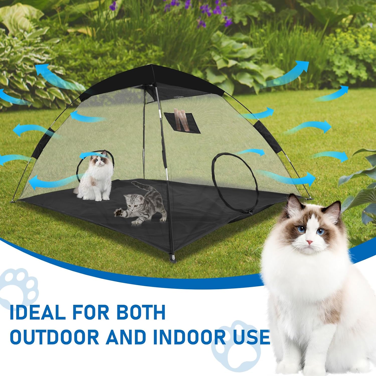 GEERTOP Portable Outdoor Mesh Cat/Dog Tent