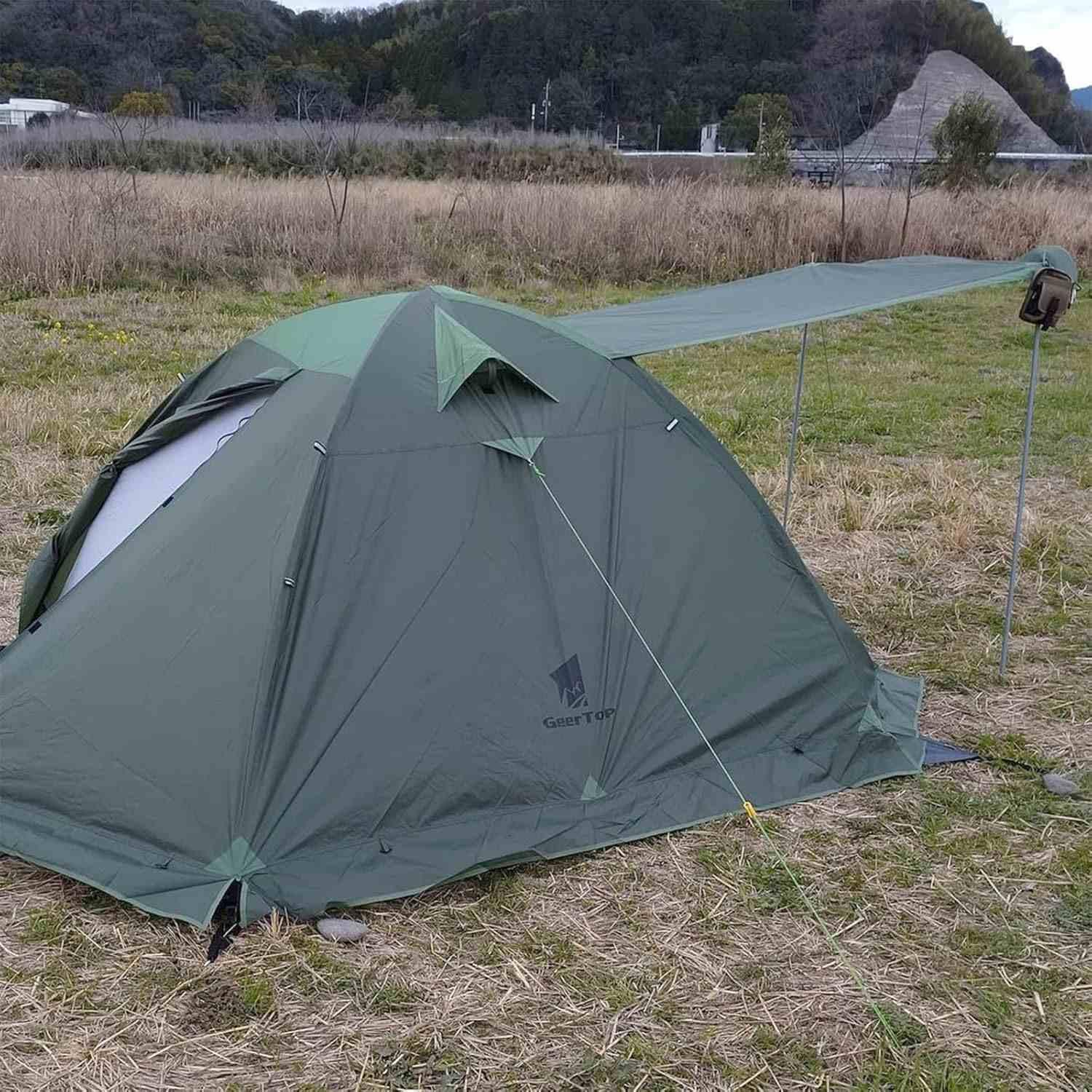 GEERTOP Topload4 4 Person 4 Season Waterproof Camping Tent - Green - GeerTop Outdoor