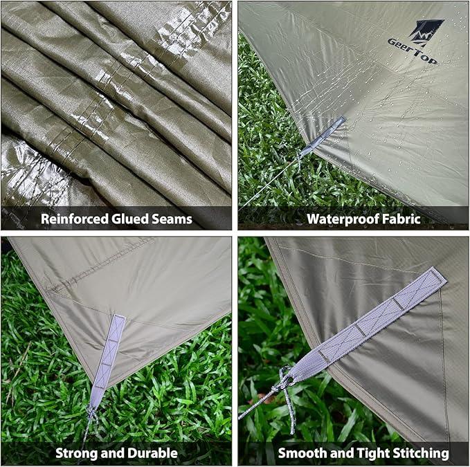 geertop tarp GEERTOP GEERTOP Waterproof Sunshade Canopy Camping Tarp, Without Pole