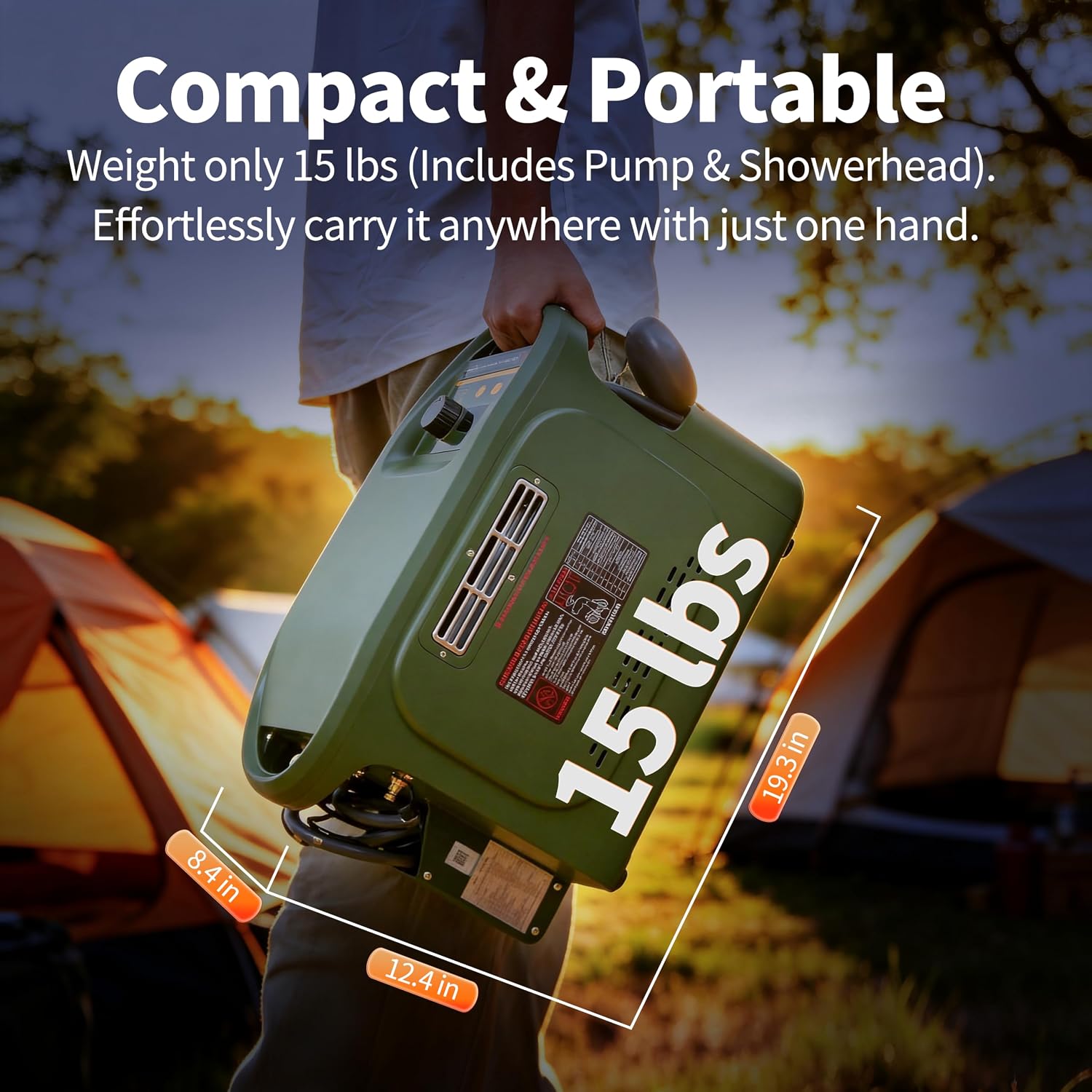 GEERTOP Propane Portable Water Heater for Camping Shower Green