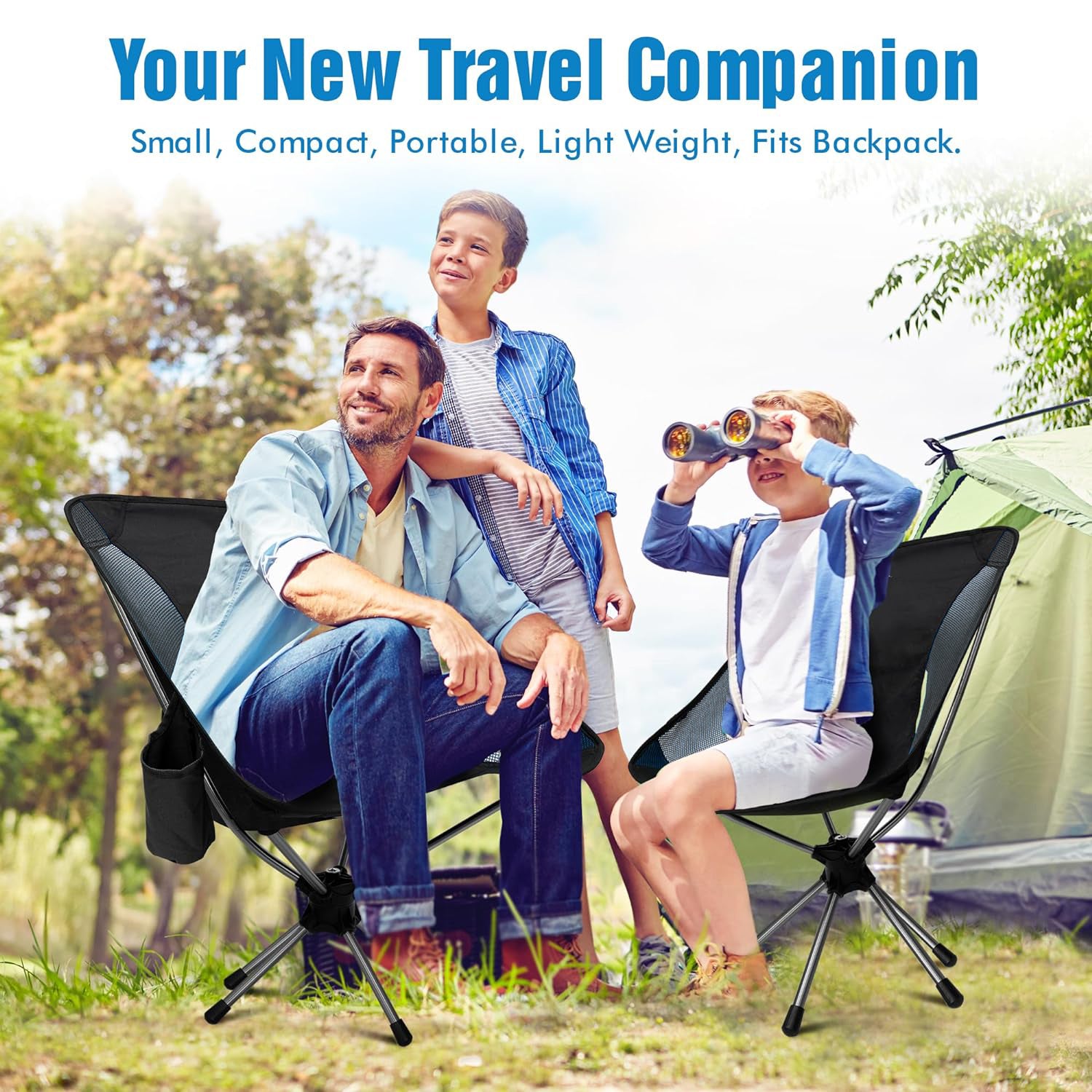 GeerTop Rotating Camp Chair - 300lb Capacity