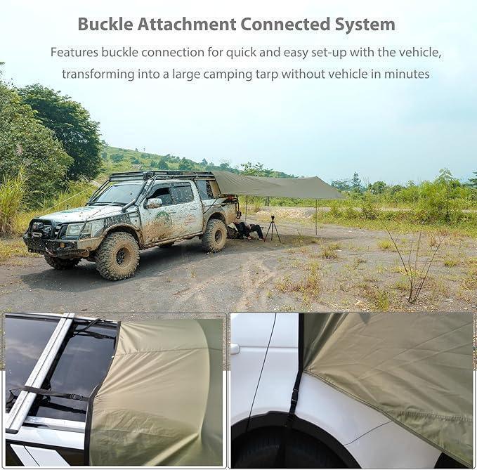 tarp am auto GEERTOP Shelter Car Awning Camping Tarp With Light