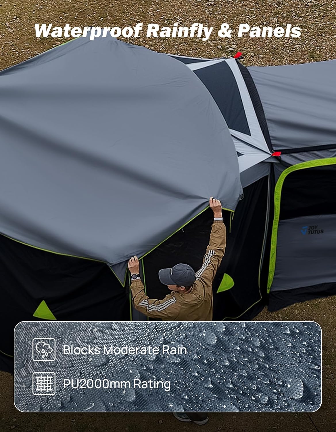 JOYTUTUS Pop up SUV Tent for Camping 2 Rooms