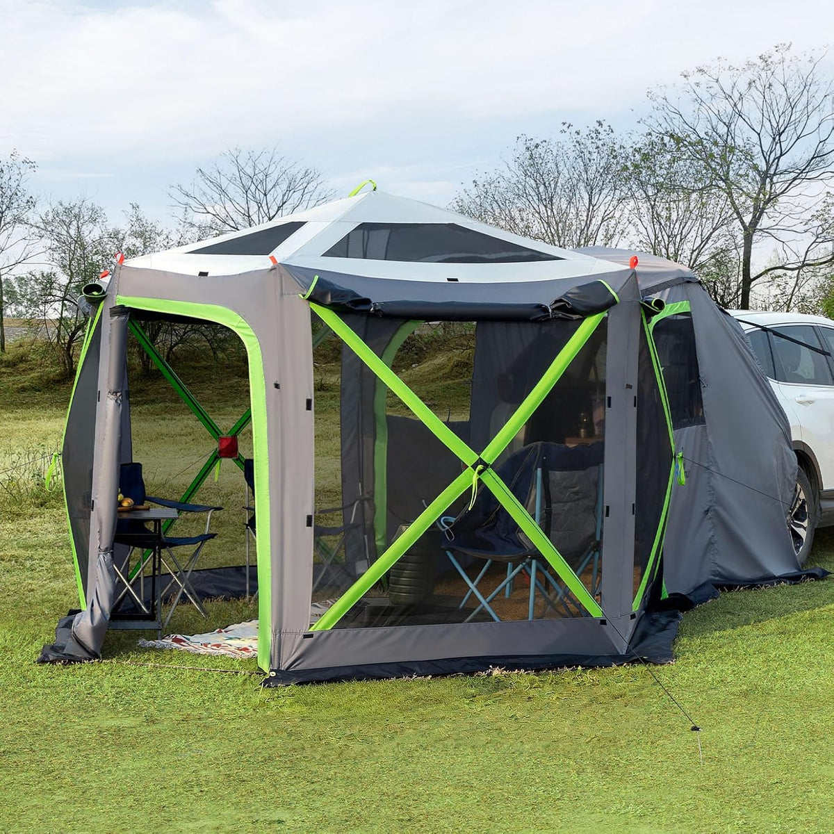 JOYTUTUS Pop up SUV Tent for Camping 2 Rooms