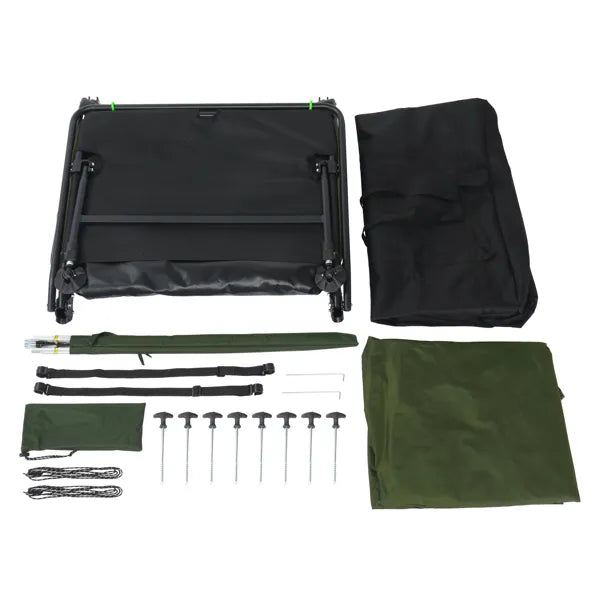 Collapsible Camping Tent with Integrated Cot 84.6 x 34.5 x 49.2 in Green