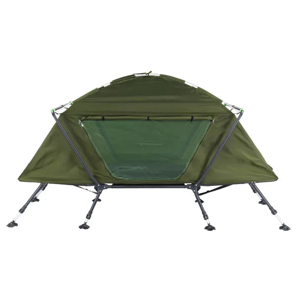 Collapsible Camping Tent with Integrated Cot 84.6 x 34.5 x 49.2 in Green