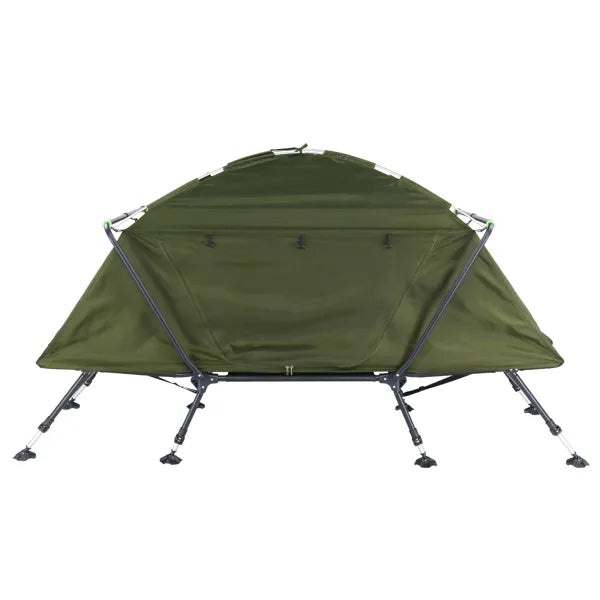 Collapsible Camping Tent with Integrated Cot 84.6 x 34.5 x 49.2 in Green