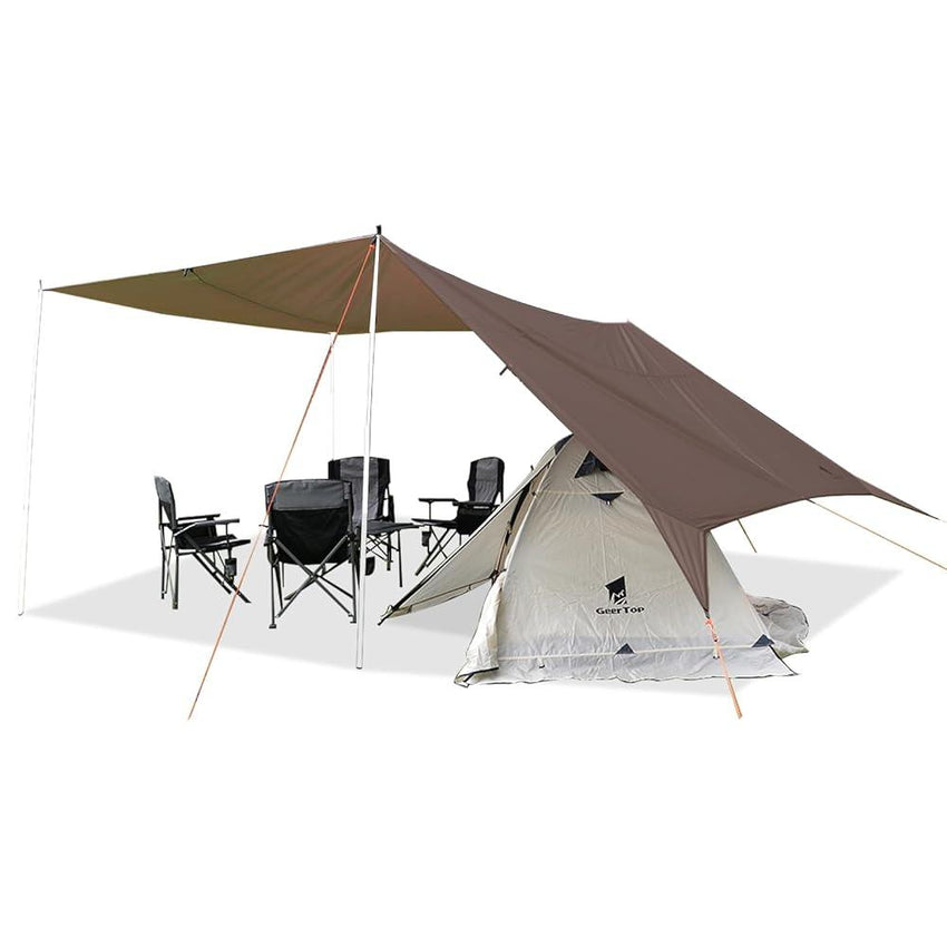 GEERTOP Brown Swallowtail Forked Tail Tarp Waterproof UV Resistant Durable