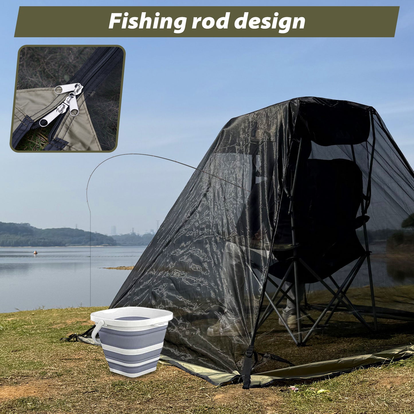 GEERTOP Portable Ultralight Mosquito Net with Camping Chair