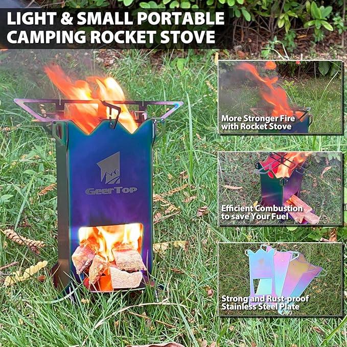 GEERTOP Stainless Rocket Stove - GeerTop Outdoor