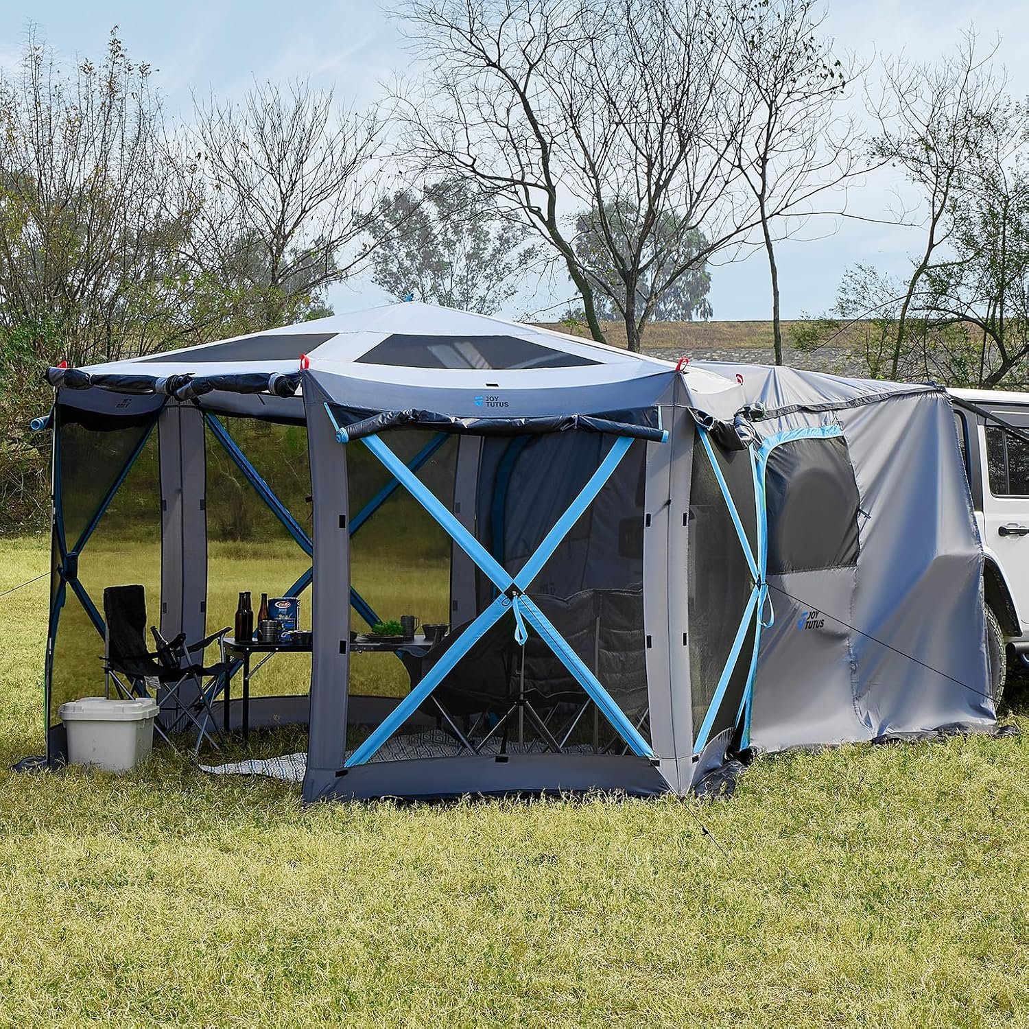 JOYTUTUS Pop up SUV Tent for Camping 2 Rooms