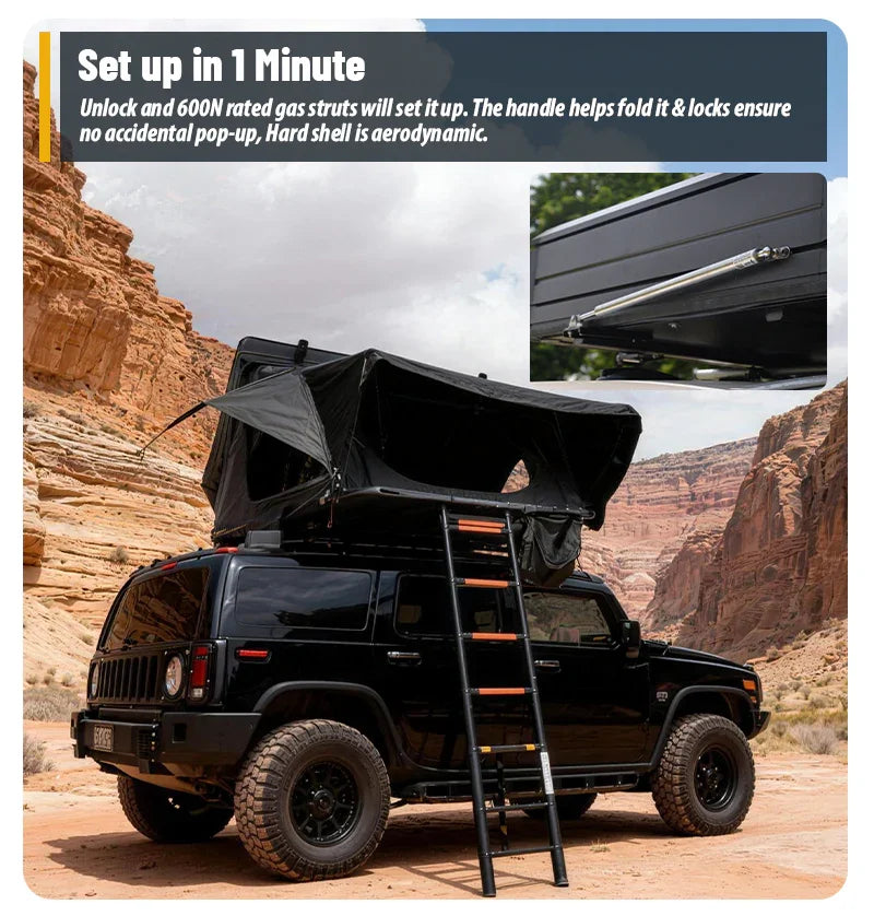 GeerTop Fold Aluminum Hard Shell Car Rooftop Tent