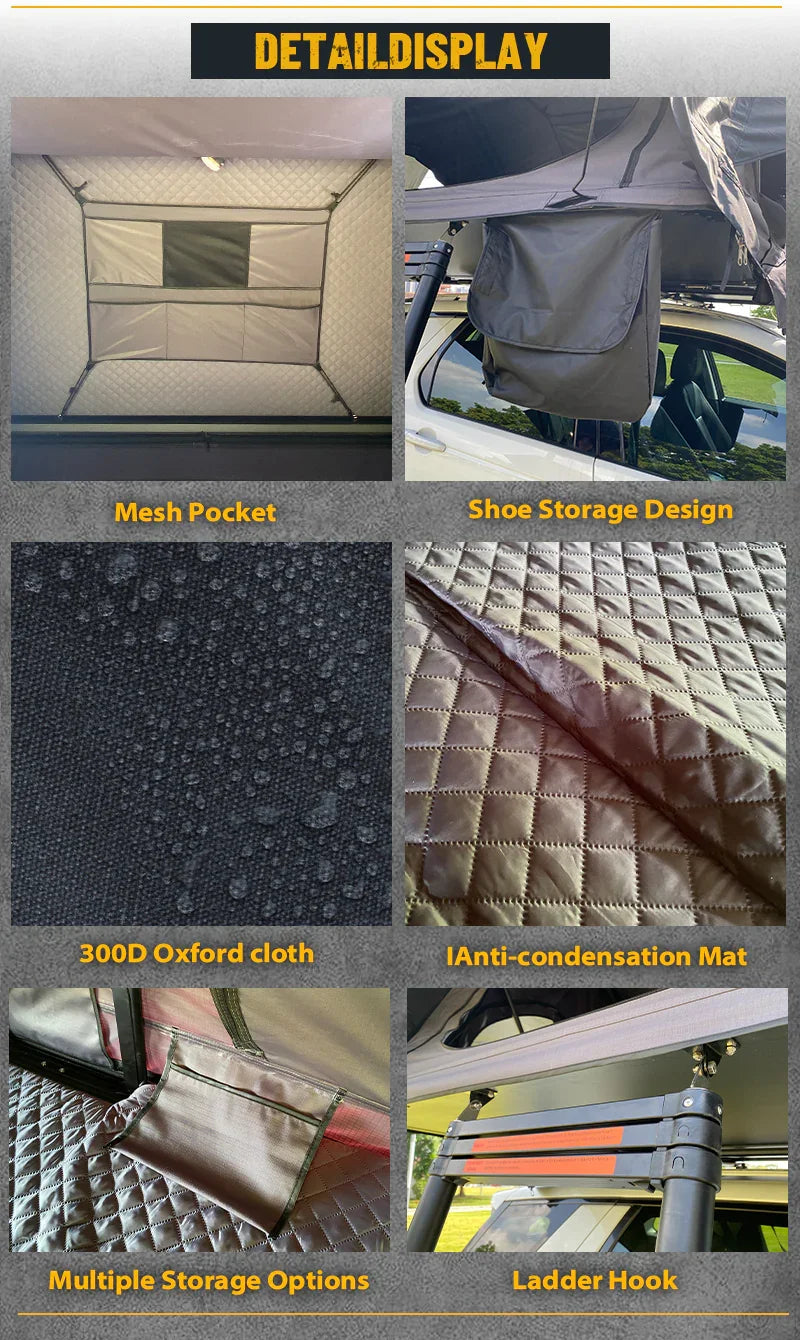 GeerTop Fold Aluminum Hard Shell Car Rooftop Tent