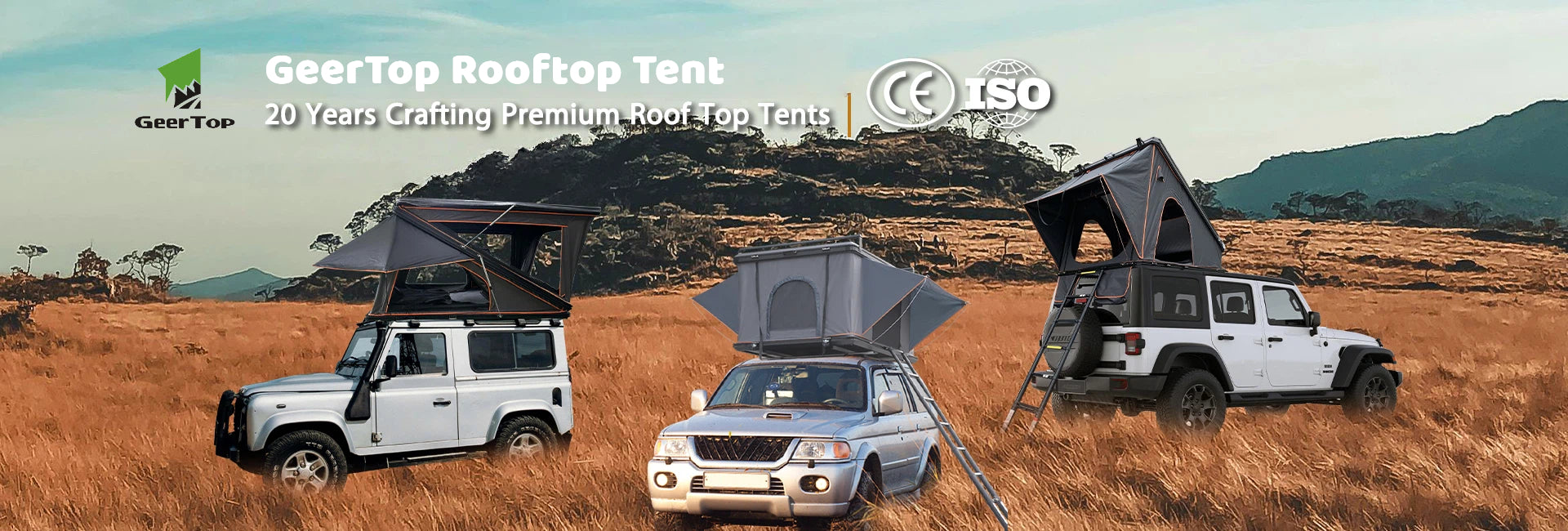 GeerTop 3-4 Person Side Opening ABS Hard Shell RoofTop Tent