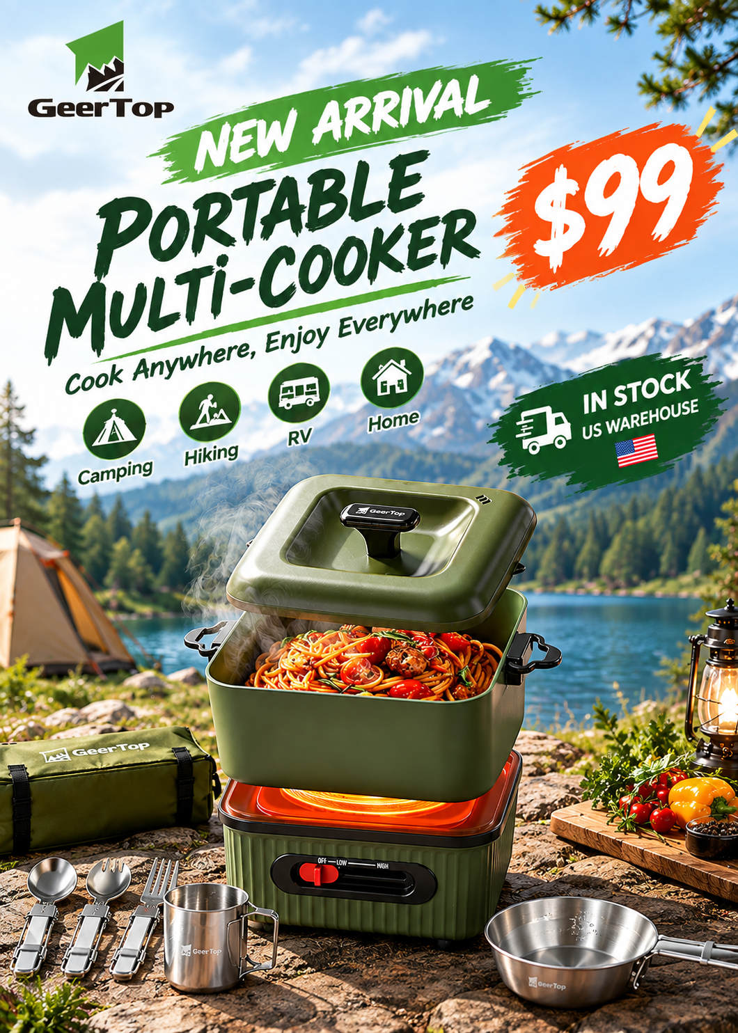 GEERTOP Portable Outdoor Cooking Hot Pot