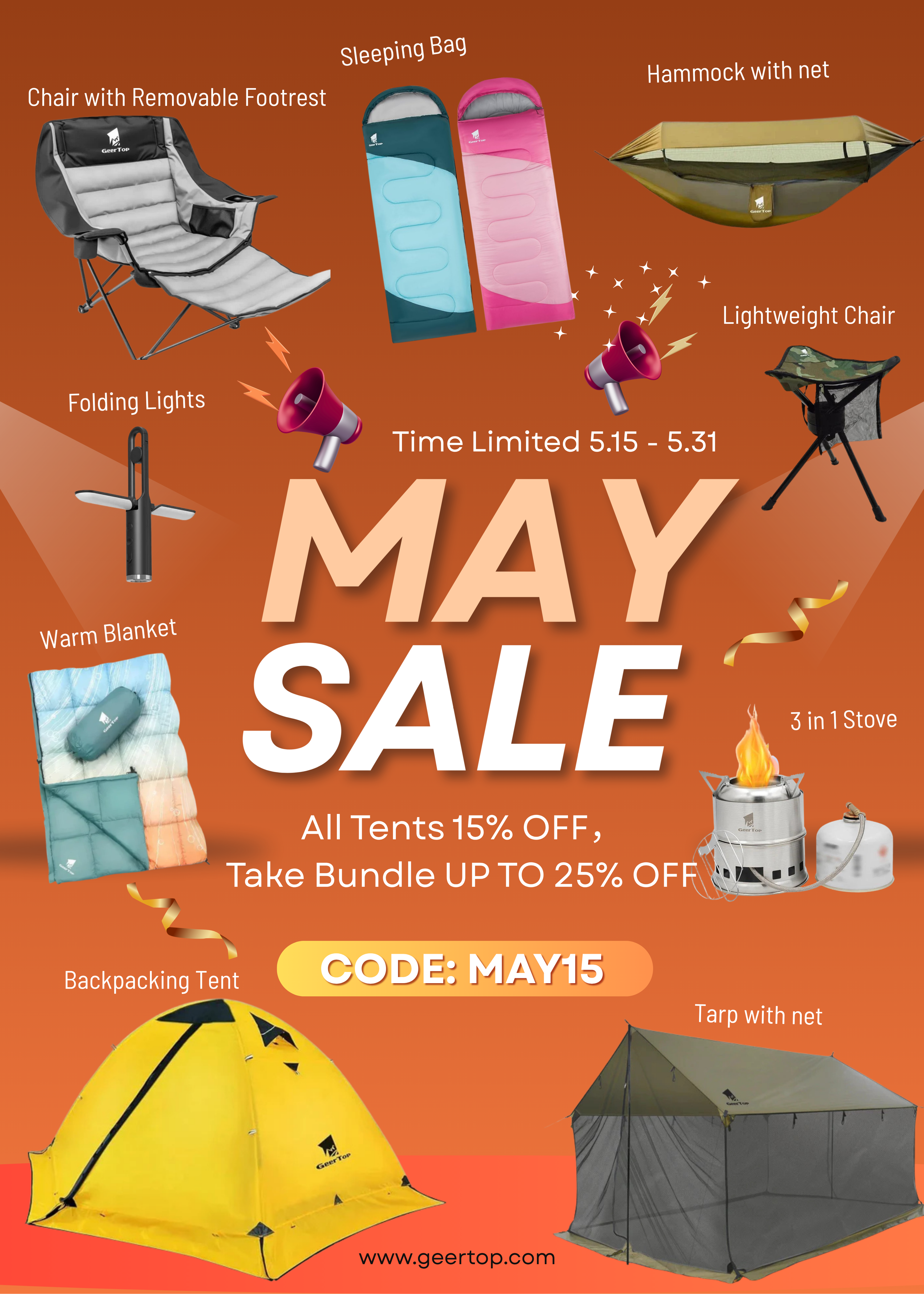 Geertop May Day Sale 15% OFF