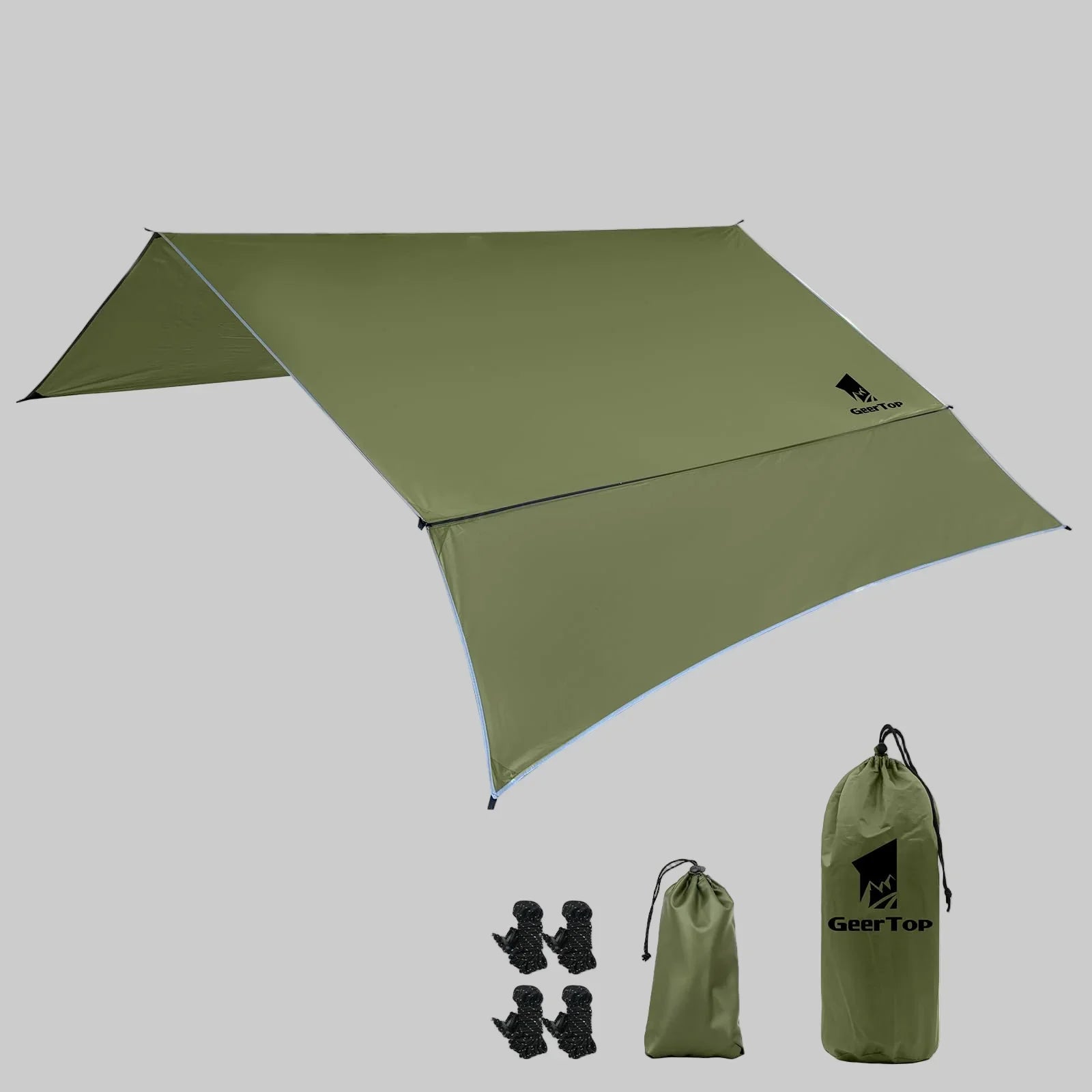 Ultra-Light Waterproof Camping Tarp with Detachable Side Wall