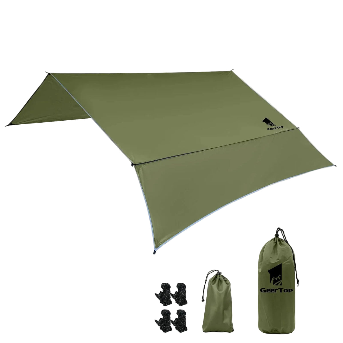 Ultra-Light Waterproof Camping Tarp with Detachable Side Wall
