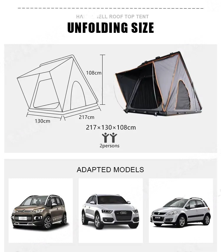 SOLO | GeerTop 1-2 Person Triangular Aluminum Hard Shell Rooftop Tent