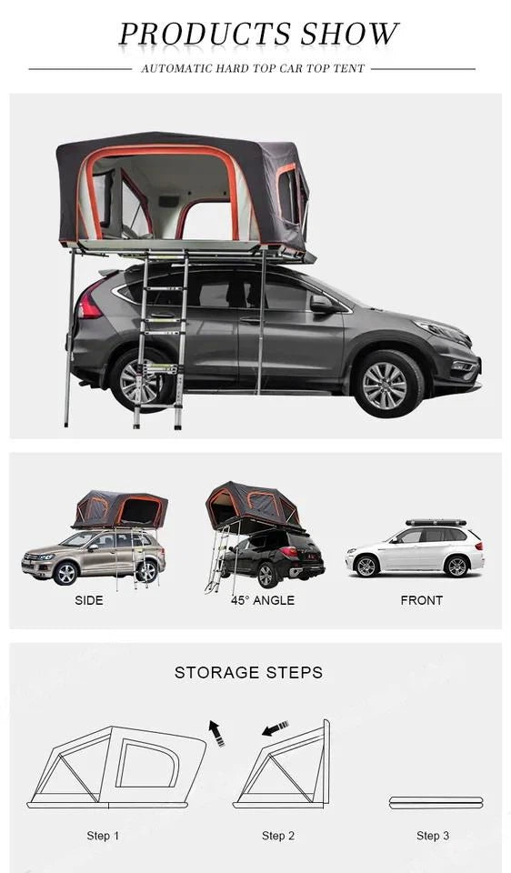 BANDIT | GeerTop 3-4 Person Aluminum Hard Shell Rooftop Tent (SUVS / Jeep / Bronco / Trucks)